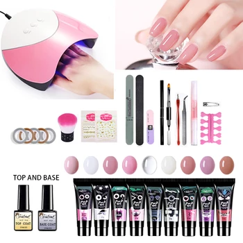 

Full Nail Set Poly Gel Kit 36w UV LED Lamp For Poly gel Set Builder Gel Hard Jelly Gel Extension Gel Nail Art Tool Manicure Set