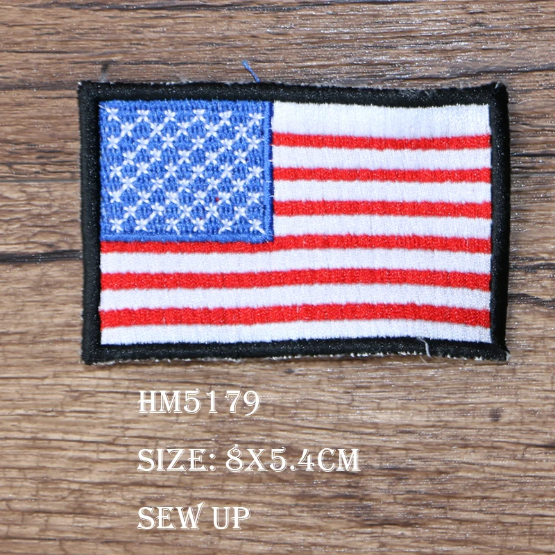 United States of America Flag Embroidered Patch USA - Iron-On or Sew -  (Standard)