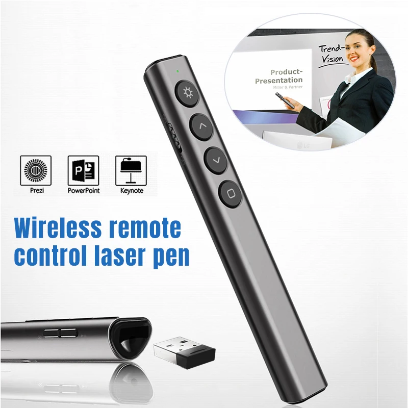 

Wireless Presenter Pen PowerPoint Presentation Clicker Laser Pointer USB Remote Control Flip Pen Clicker PPT Pointer