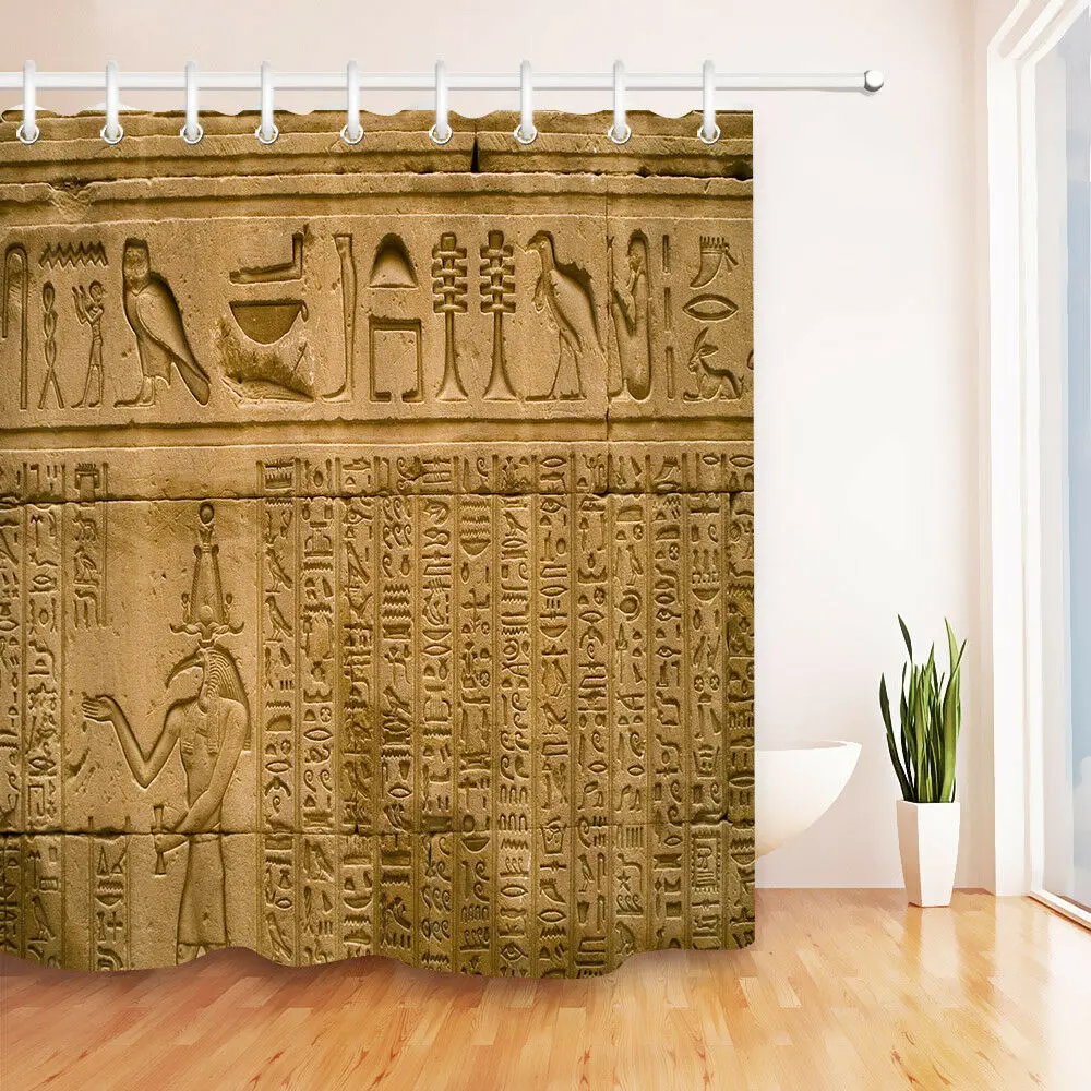 60/72" Egypt Pharaoh Gold Mask Waterproof Fabric Bath Shower Curtain &Mat &Hooks 60/72" Egypt Pharaoh Gold Mask Waterproof Fabric Bath Shower Curtain &Mat &Hooks