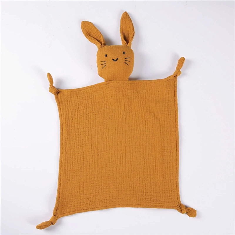 Baby Security Blanket Soothe Appease Towel Soft Cotton Muslin Bib Animal Rabbit Doll Teething Comforter Blanket Infants Comfort