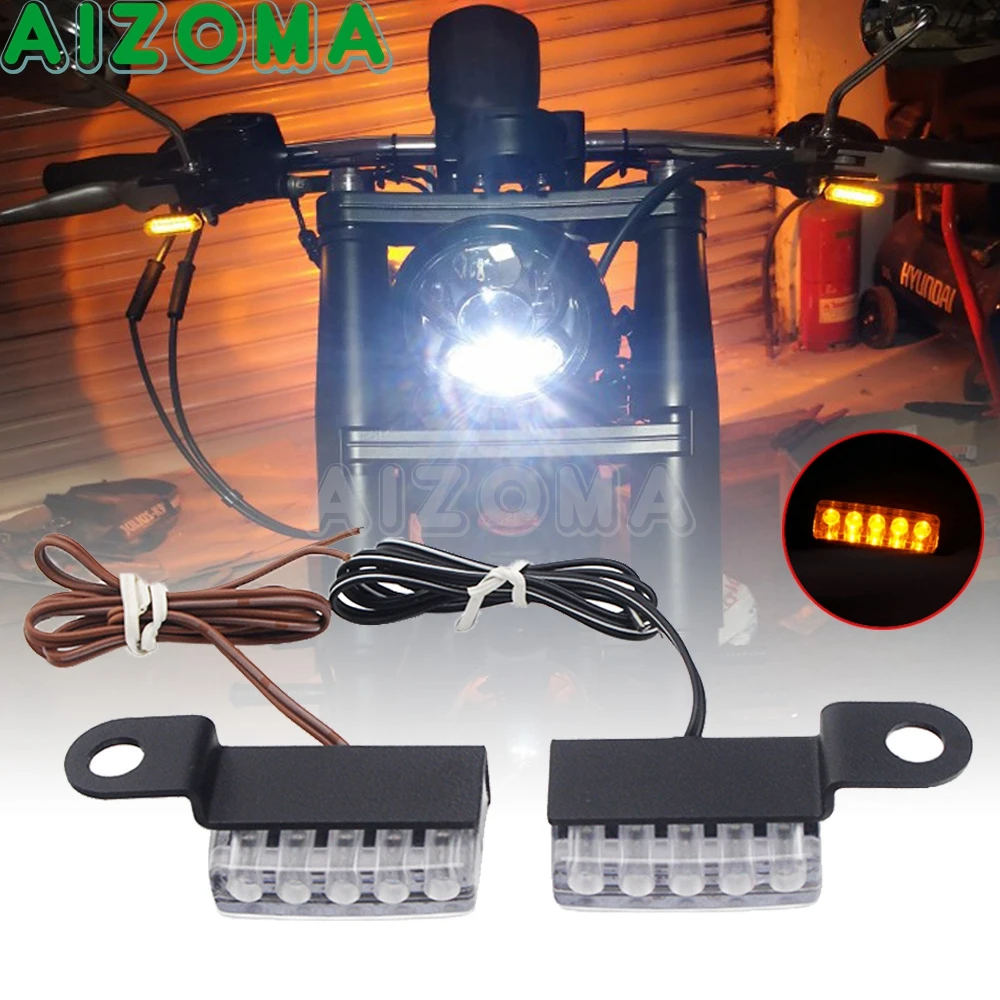 Universal Street Bike Atv Mini Led Anteriore Posteriore Mini Led Indicatori Di Direzione Lampeggiante Lampeggiante Per Harley Cafe Racer Honda