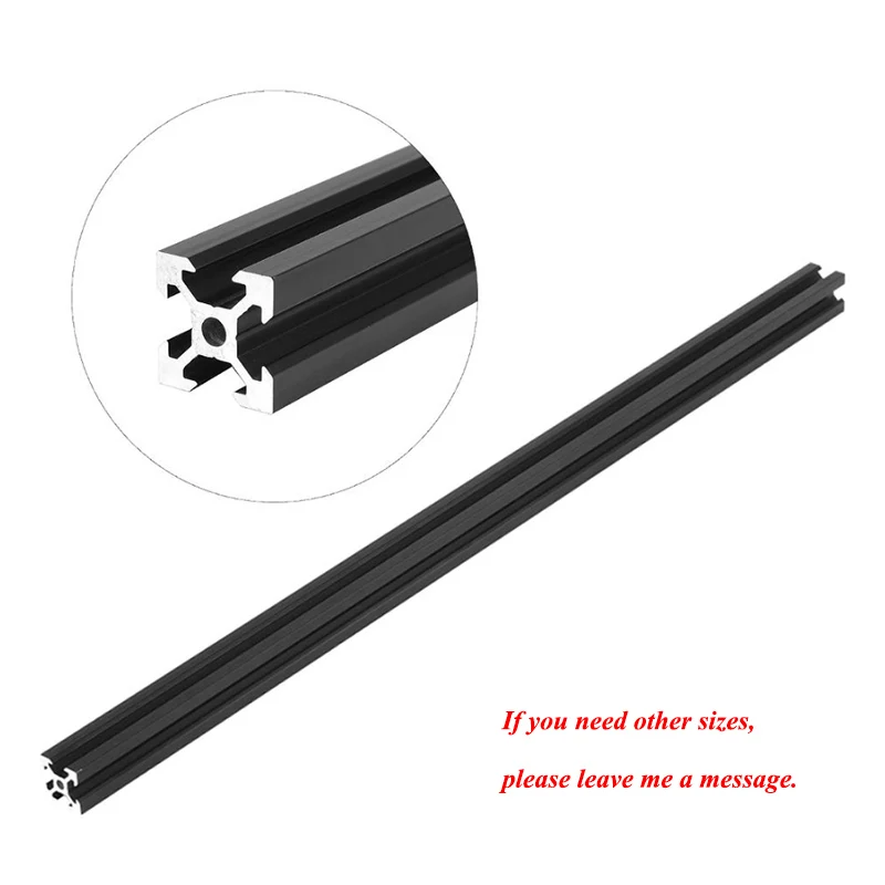 Extrusão de Perfil de Alumínio Anodizado Trilho Linear para Impressora Cnc 3d Padrão Europeu Preto V-slot 100 Mm800 mm Comprimento 1pc 2023