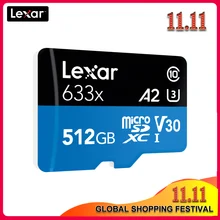 Lexar-carte Micro SD/100% go/512 go/100 go/633 go/1 to, classe 10, 512 mo/s, TF, carte mémoire Flash, haute vitesse
