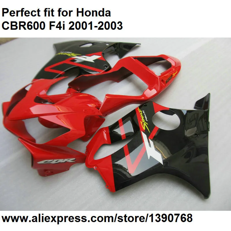 АБС-пластик Обтекатели для Honda CBR 600 F4i 2001 2002 2003 красный черный обтекатель комплект CBR600F4i 01 02 03 BA114