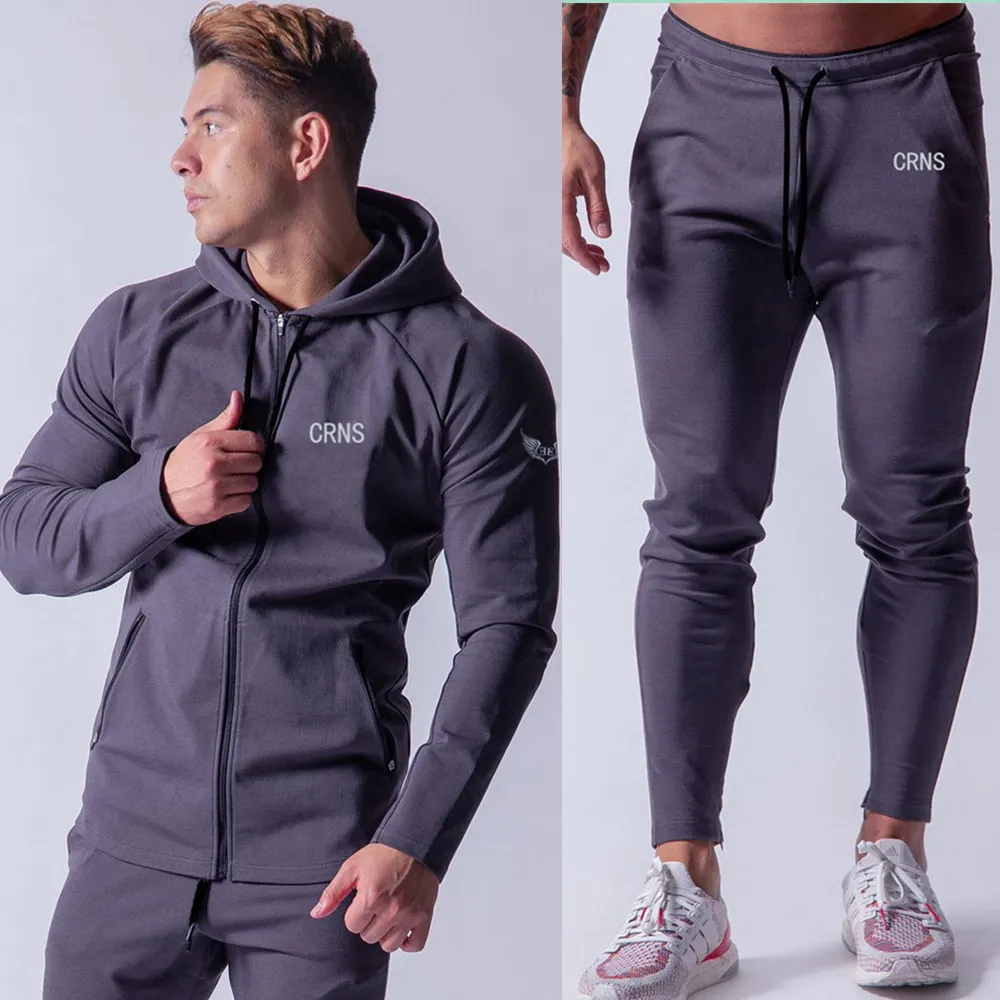 Navy (Sets) Худи и штаны комплекты Для мужчин спортивный костюм для бега Спортивная Толстовка Для детей постарше мягкие тренировочные Штаны Спортзал Фитнес Бег Костюмы мужской спортивной одежды из хлопка - Цвет: Navy (Sets)