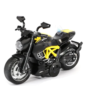 

1:14 Collection Gift Adult Portable Office Plastic Alloy Motorcycle Model Music Light Simulation Racing Car Diecast Toy Children