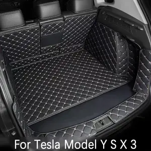 Pour Tesla Model Y 5 Places Revêtements de Sol Tapis de Coffre  Anti-dérapant XPE Tapis En Cuir Toutes Saisons Banquette Arrière Avant  Rangée Tapis protecteur D'espace Utilitaire - AliExpress