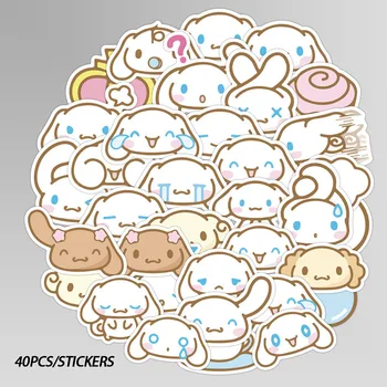 

40Pcs Cartoon Cinnamoroll Scrapbook Stickers Kawaii Animal Laptop Luggage Skateboard Cool DIY Graffiti Stickers for Children
