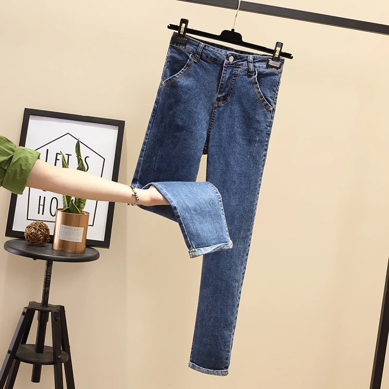 4xl хорошее качество плюс большие размеры джинсовые трусики женские Весна Зима Осень feminina эластичные стрейч джинсовые брюки женские K0151