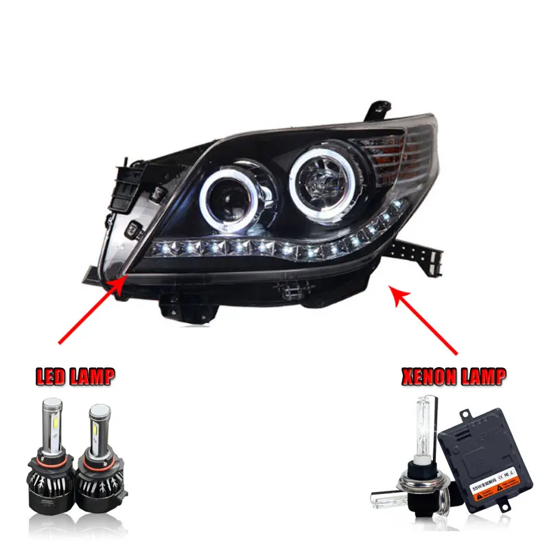 2 шт. автомобильный стиль светодиодный фары для Toyota New prado 2010-2013 для головного фонаря светодиодный DRL Объектив двойной луч H7 HID Xenon bi xenon объектив - Цвет: LED high beam