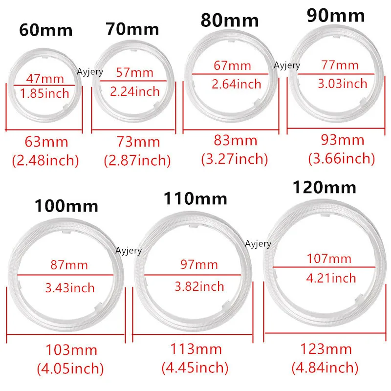 120mm LED Halo Ring 70~120mm w// Cover 90mm 100mm Practical Professional