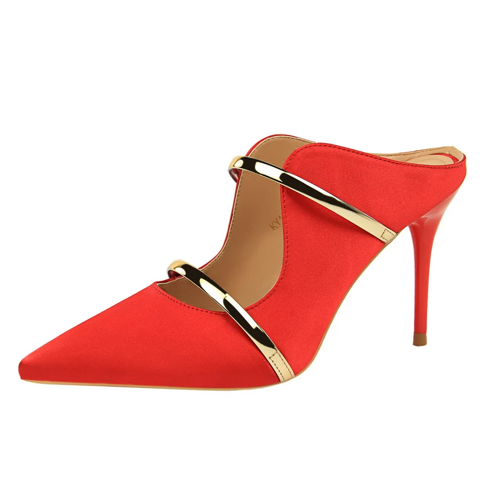 

Red Wedding High Heels Elegant Shoes Woman Stiletto Luxury Thin Heels Evening Shoes Ladies Slippers Extreme Sandals Sexy K0240