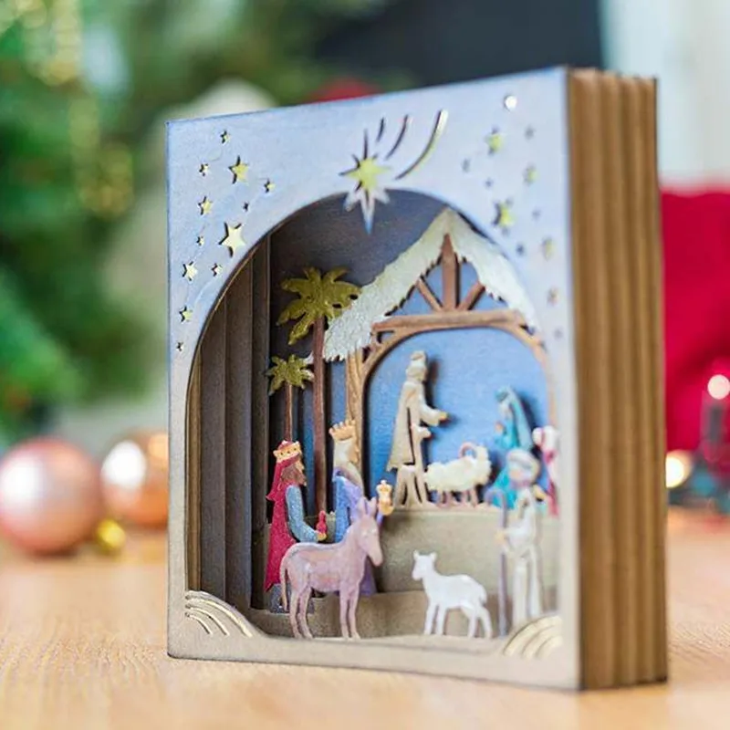 $4.82 Christmas Nativity Scene Metal Cutting Dies for Scrapbooking New 2019 Craft Die Cut Card Making Embossing Stencil Photo Album