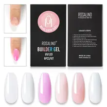 6 цветов, набор гелей для нейл-арта, полигель с формой ногтей, впитывающийся Гибридный лак для наращивания, Полупостоянный УФ светодиодный гель, базовый топ