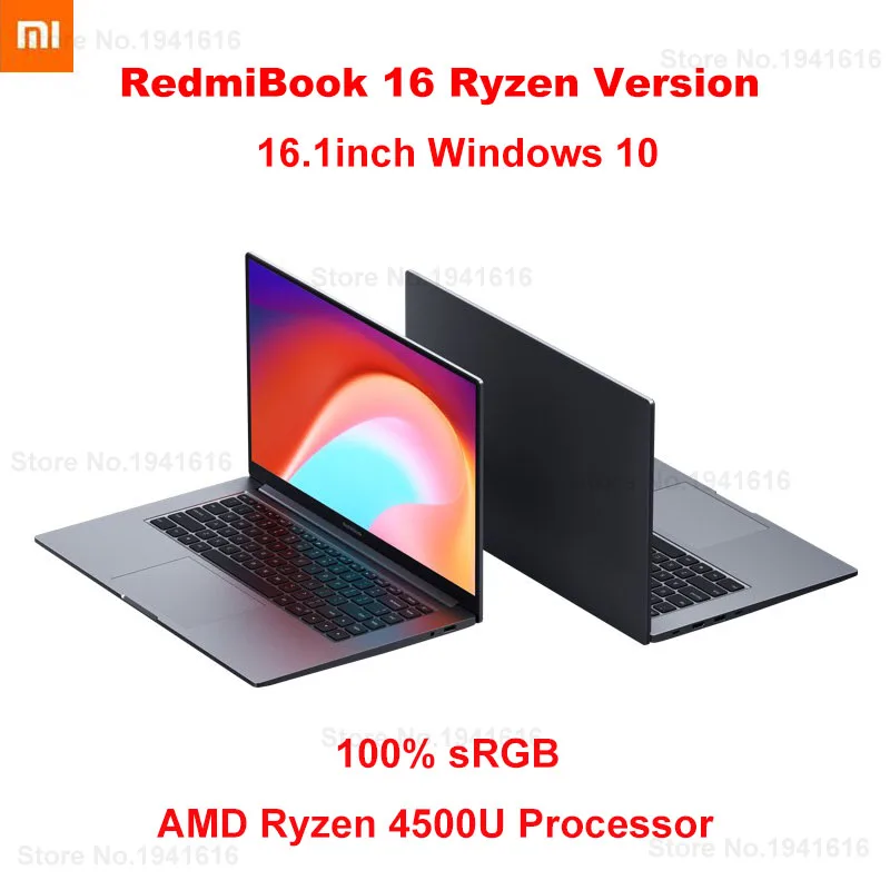

2020 Xiaomi RedmiBook 16 Ryzen Edition Laptop AMD Ryzen R5-4500U 8G / 16GB DDR4 512GB SSD Computer 1080P Ultra Thin Notebook