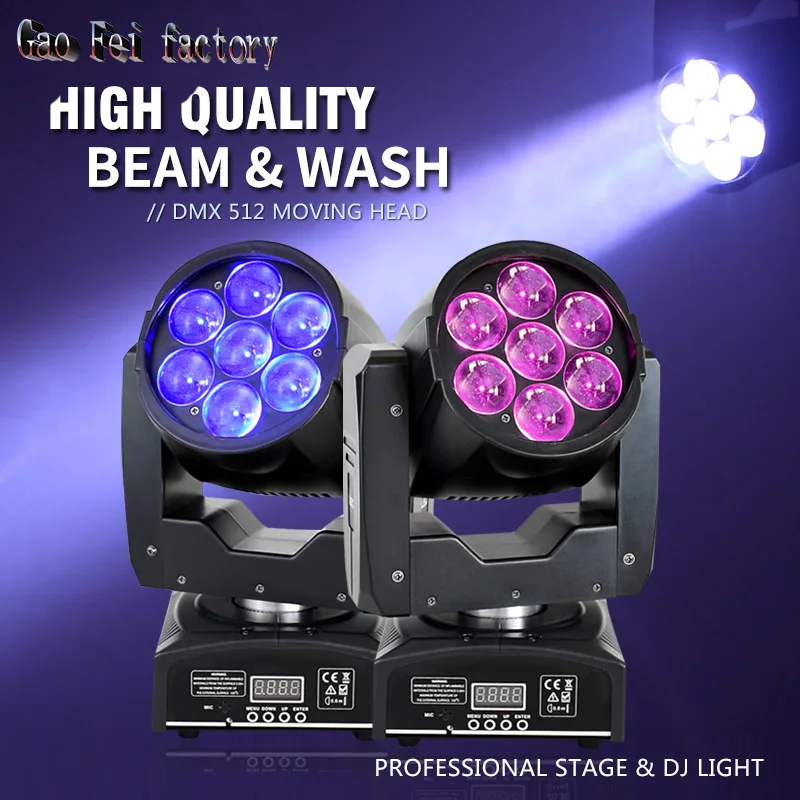 7x12 Вт мини светодиоды глаз пчелы движущаяся головка Zoom Light RGBW 4в1 прожектор для сцены Профессиональный диско dj свет(2 шт./лот - Цвет: moving head 7x12w