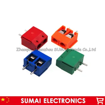 

The best KF301-2P 5.0mm 2Pin PCB Screw Terminal Block Connector for 300V/16A(14-22AWG wire), Red Blue Green Orange Black