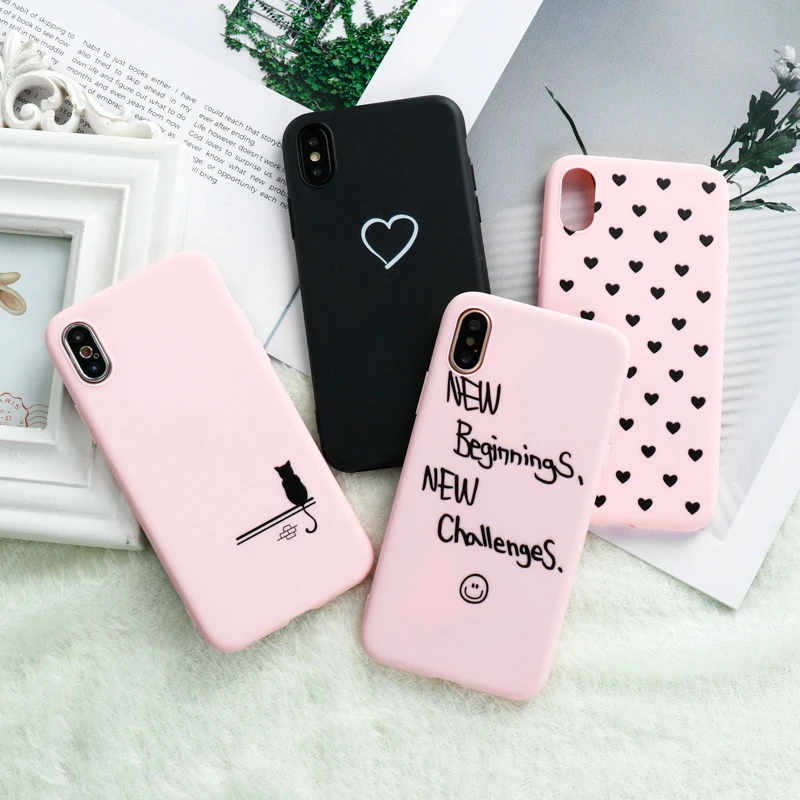 Pink Love Heart  Hard & Leather Flip Case iPhone 11 12 Pro Max Samsung Galaxy S21 Note A71 A50 A51 A20 A21s Google Pixel