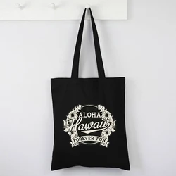 Canvas Bag Aloha Vacation Totebag Reusable Designer Tote Bag Floral Eco Friendly Products Fashion Custom Shopping Bags Cute