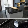 Black Marble Waterproof Oil-proof Self Adhesive Wallpaper Vinyl Wall Stickers Bathroom Bedroom Kitchen Cupboard Furniture Recap ► Photo 3/6