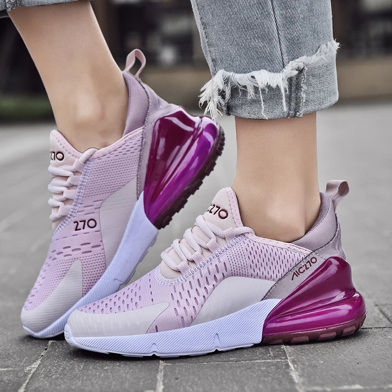 9 Colors Air Cushioning Flat Shoes Women Men Plus Size Platform Sneakers Non Slip Damping Shoes Height Increase Ladies Trainers