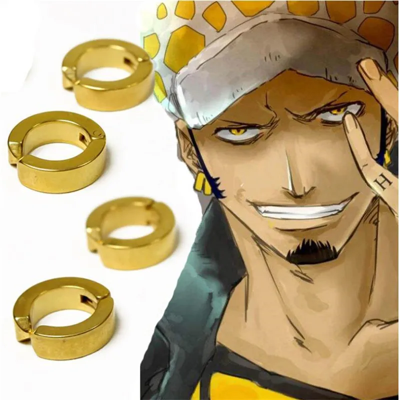Серьги из нержавеющей стали для косплея горячая Распродажа Trafalgar Law серьги без
