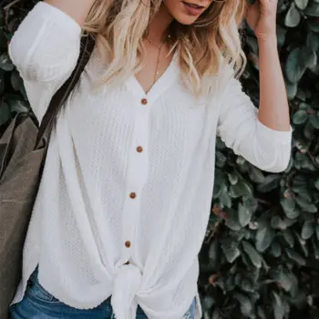 

Spring Women Cardigan Knit Long Sleeve Tops Solid Button Down Open Front Twisted Sweater Basic Women Lady Cardigan Sweater