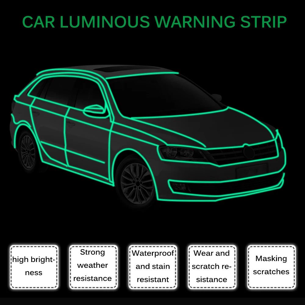 Светящаяся лента 1 см x 3 м Предупреждение ющие светящиеся ленты для темной ночи, защитные автомобильные аксессуары для дома, украшения, ленты, 1 шт