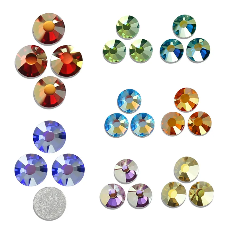 

Exquisite Shimmer AB CZ coatings non hot fix crystal flat back rhinestone strass glitters stone for DIY nail art wedding diamond