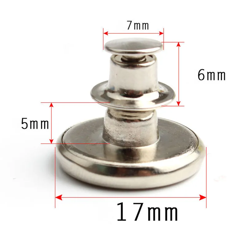 2PCs Snap Fastener Metal Buttons for Clothing Jeans Perfect Fit Adjust Button self Increase Reduce Waist Free Nail Sew Botones