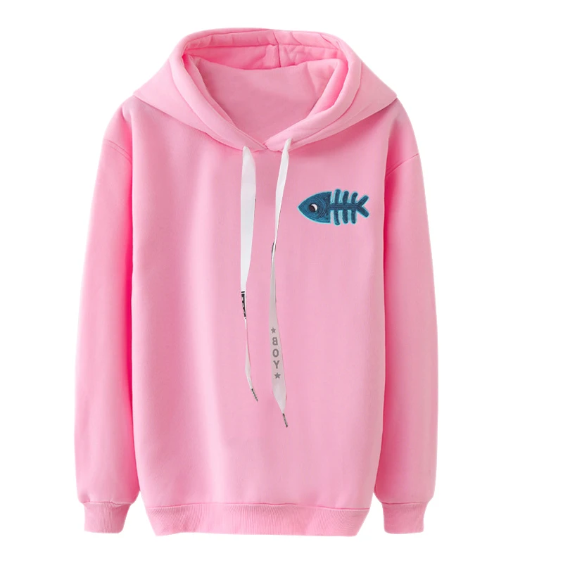

Women Embroidery Hooded Sweatshirt Harajuku Drawstring Autumn Long Sleeve Female Hoodies Pullover Winter Clothes sudadera mujer