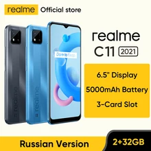 realme C11 2021 Global Russian Version 2GB RAM 32GB ROM 6.5" HD+ 5000mAh Long-Lasting Battery NFC