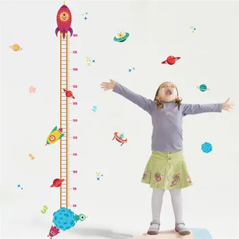 

1PC Cartoon Rocket Height Chart Ruler Wall Sticker For Kids Rooms Nursery Bedroom door Decor Mural Decals Height Measure 30*90cm