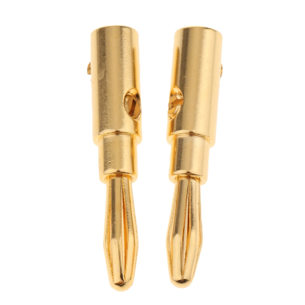 2x Banana Plugs, Speaker Wire Connectors 4mm Open Screw Jack Plugs Adapter