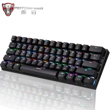 Teclado mecânico do jogo de motospeed ck62 usb com fio/bluetooth modo duplo teclado 61 teclas rgb led backlight para o computador do computador do pc gamer(China)