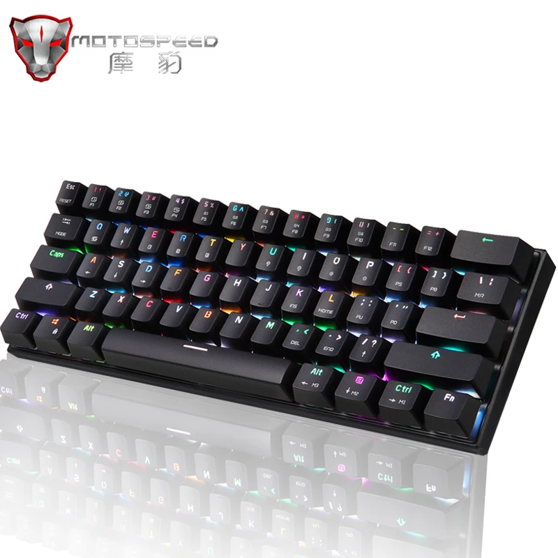 Motospeed CK62 Gaming Mechanical Keyboard USB Wired/Bluetooth Dual Mode Keyboard 61keys RGB LED Backlight for PC Computer gamer