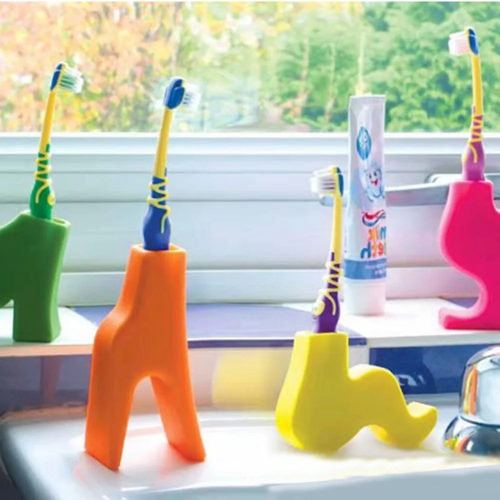 

Creative Silicone Toothbrush Holder Stand Cute Cartoon Design Tooth Brush Storage Organizer Bathroom Accessory for Kids