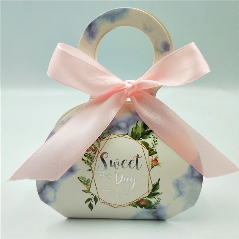 Silvery-Pink Конфеты коробки, свадебные сувениры и подарки коробка под мрамор Стиль вечерние поставки Baby Shower Бумага шоколад Коробки посылка - Цвет: Silvery-Pink