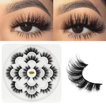

7pairs/set Mink False Eyelashes Natural False Eyelashes Volume Dramatic Silk Makeup Fake Lashes Eyelashes Eyelash Extension F7D0
