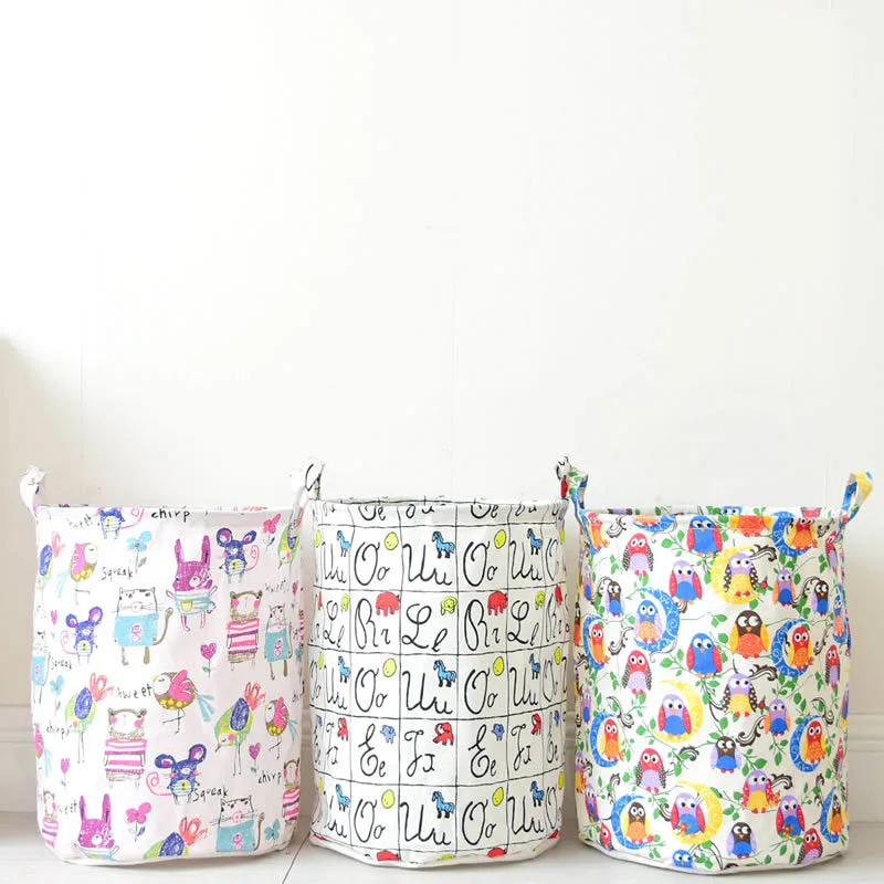 

Cartoon Pattern Storage Box 35*45CM/35*40CM Sundries Organizer Laundry Basket Clothes Bucket Cloth Multicolor Waterproof 1Pcs
