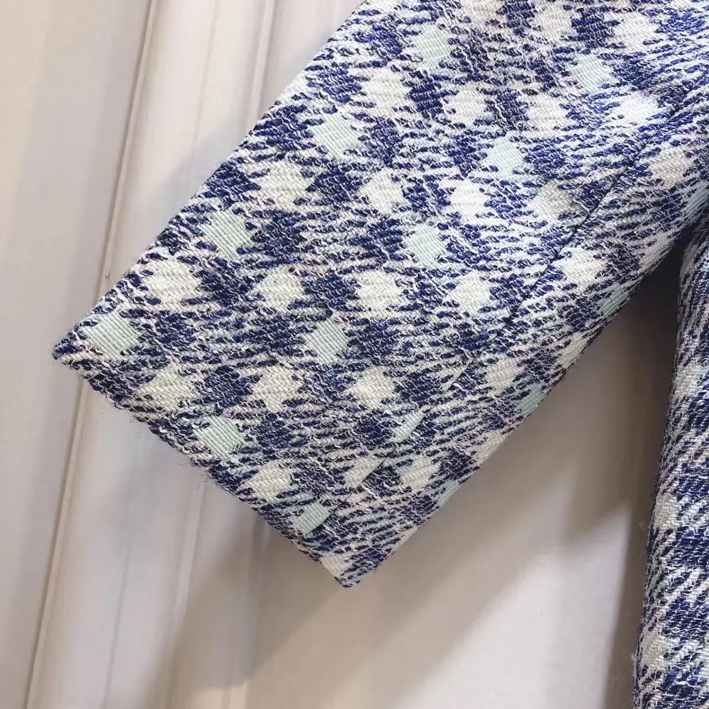 Girls coat white blue plaid girls coat autumn winter outwear clothes boutique kids clothes