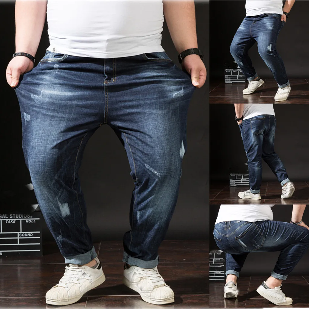 

Skate Board Stright Jeans 2019 Men Casual Summer Strech Jeans Pants Male Fashion Sreetwear Plus size Jean M-7XL L0829