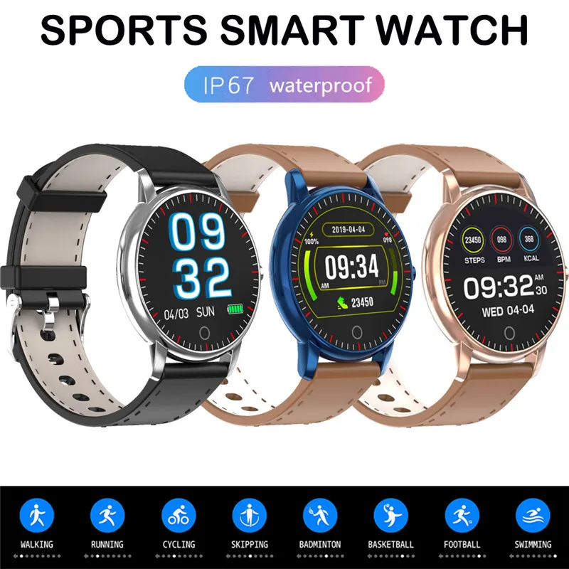 

Smart Watch Fitness Tracker Heart Rate Blood Pressure Tempered Waterproof Mirror For Android IOS Sport Multifunction Smartwatch
