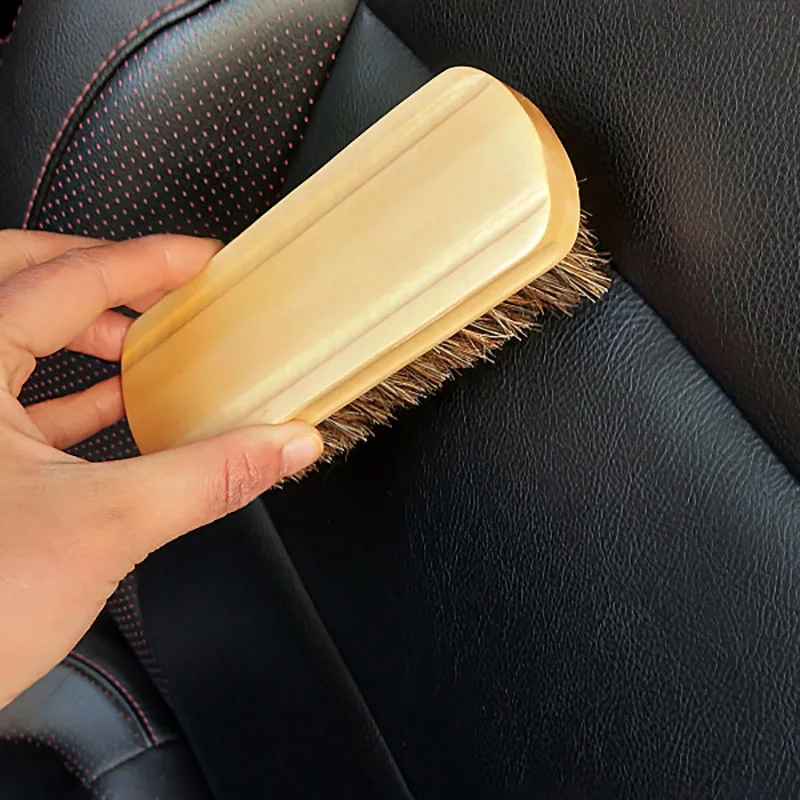 

Comfortable Auto Cleaning Car Interior Cleaning Brushes high Quality Car Wash Brush Anti-scratch Mane Wood Handle Brushing Tools