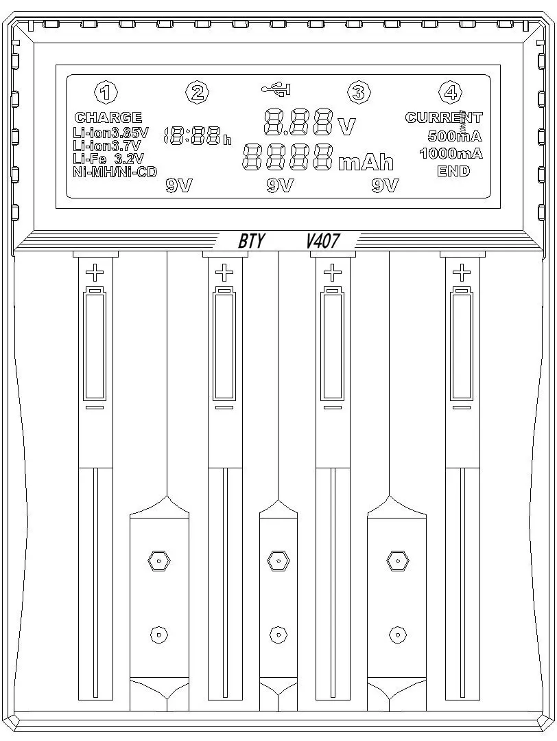 Зарядное устройство Li-Ion Li-fe Ni-MH Ni-CD быстрая смарт-зарядка для 18650 26650 6F22 9V AA AAA 16340 14500 литиевая NiMH батарея