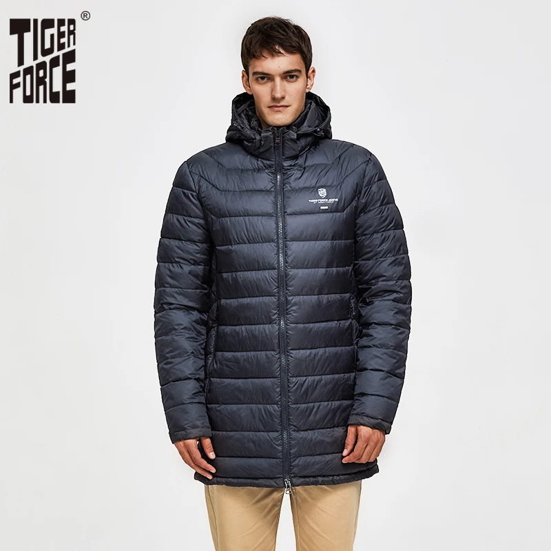 TIGER FORCE Men Padded Jacket Winter Male Medium-Long Coat Bio-based Cotton Coat Men's Warm Winter Jacket Spring Autumn Parka TIGER FORCE Men Padded Jacket Winter Male Medium-Long Coat Bio-based Cotton Coat Men's Warm Winter Jacket Spring Autumn Parka