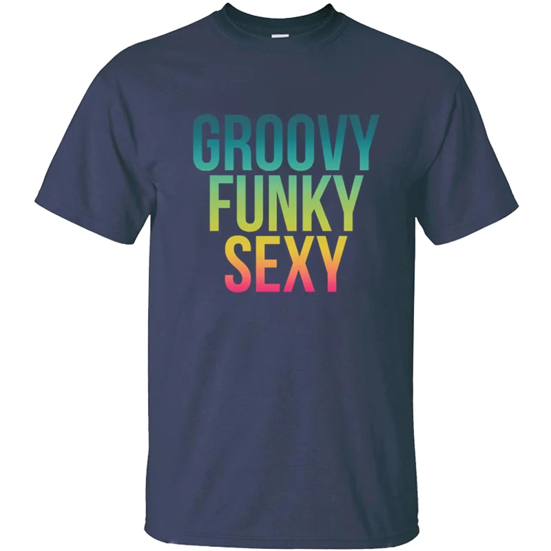 Сексуальная мужская футболка с принтом Groovy Funky, Мужская футболка, хлопковая одежда для фитнеса с коротким рукавом, большие размеры, хип-хоп