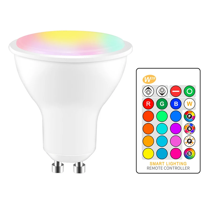 GU10 E27 RGB Светодиодная лампа Точечный светильник 5 Вт 85 265 в 110 В 220 теплая белая
