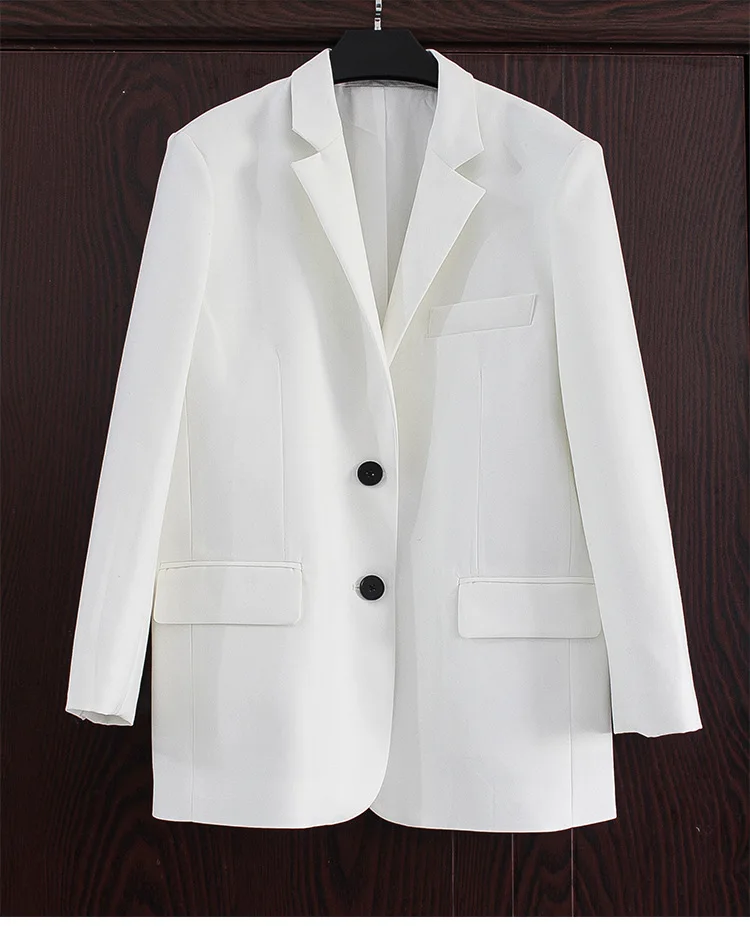 Роскошный брендовый белый пиджак, высокое качество, дизайнерский Женский Тонкий Блейзер, куртка на осень и зиму, новинка - Цвет: Белый